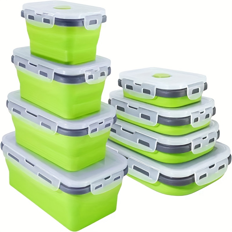 Meal Prep Tupperware - 1/4 шт. складной силиконовый контейнер для